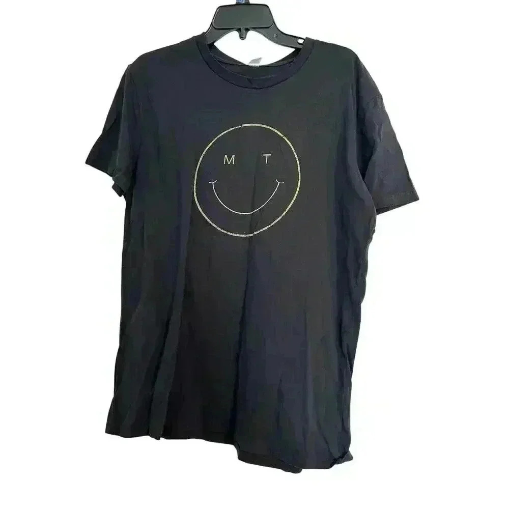 Intrigue Ink Dark Navy Blue Medium Smiley Face MT Montana T Shirt M